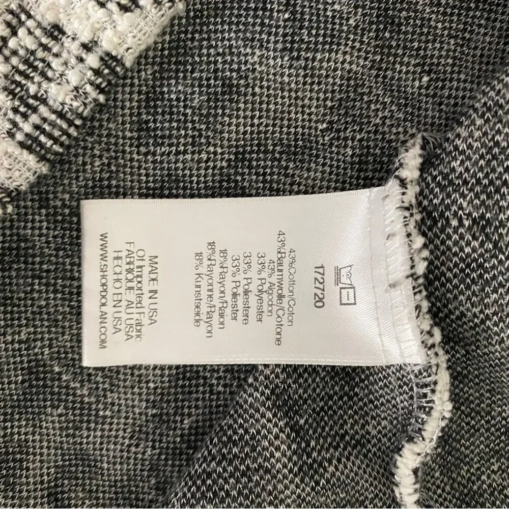 Anthropologie Dolan Savannah Ruffled Blouse Gray White Snow Leopard Print XS - Picture 6 of 9